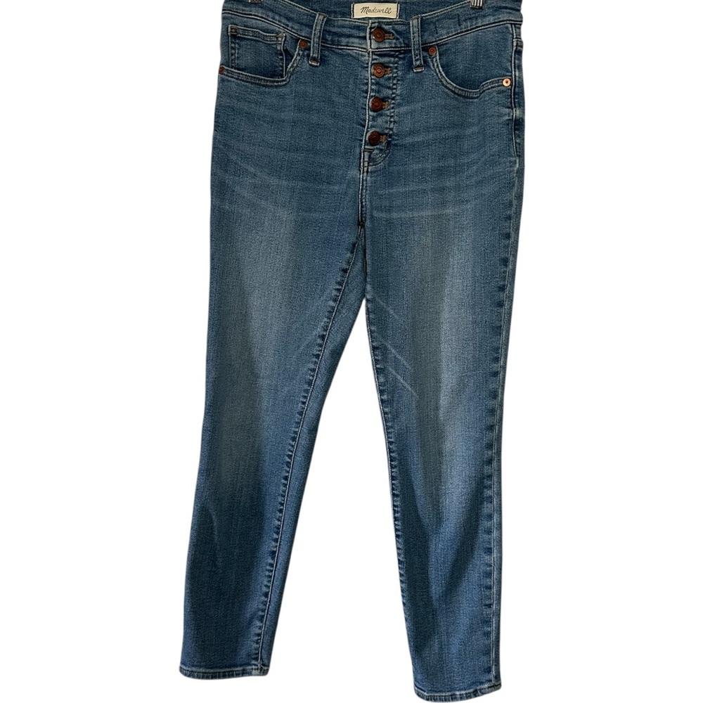 Madewell Women’s Medium Wash Button Front 9” Mid-Rise Skinny Crop Jeans- Size 28